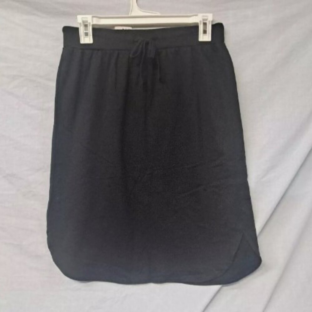 West Loop Black Drawstring High Waisted Cotton Skirt NWT